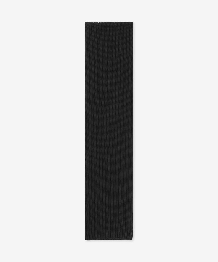 SAINT LAURENT Logo Patch Knit Scarf - Black / 7991463Yr611000