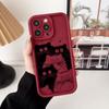 Забавный черный мультяшный кот Чехол для телефона для iPhone Apple 17 AIR 16 16E 11 12 13 14 15 XR Plus Pro Max Чехол Сделай сам ТПУ Ударопрочный Чехол