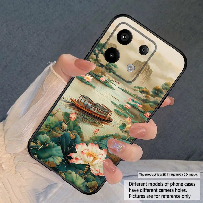 Корабль и Красный Лотос Для Redmi Note 9 9S 10 11 12 12S 13 Pro+ Plus 5G Индия 14 Pro 4G Глобальный 14S 13C 14 силиконовый мягкий чехол для телефона