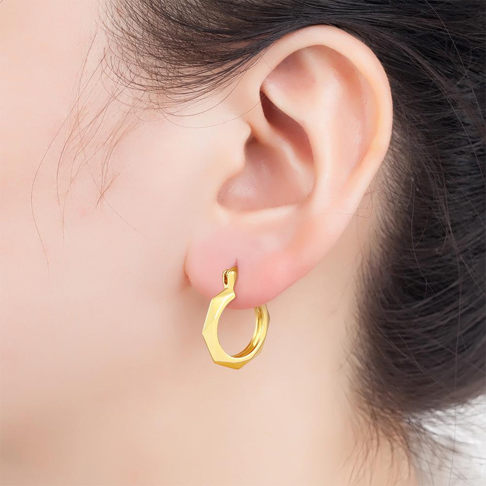 Nidin Ins Hot Sale Simple Fashion Versatile Cosmic Star Series Moon Shape Earrings Gold Plated Ear Jewelry Accessories Gifts