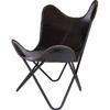 TopGrain Leather Handmade Relax Office Home Modern Lounge Accent Butterfly Chair