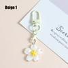 Cute Colorful Flower Pendant Keychains Women Bag Earphone Case Pendant DIY Accessories Car Key Ring Girl Candy Color Key Chains