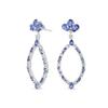 Large Statement Open Teardrop Slavender Purple Gemstone Tanzanite Leaf Chandelier Earrings for Sterling Silver Women.925