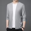 Мужской вязаный кардиган с длинным рукавом на весну и осень, не оставляющий следов повседневный кардиган, деловой дышащий кардиган