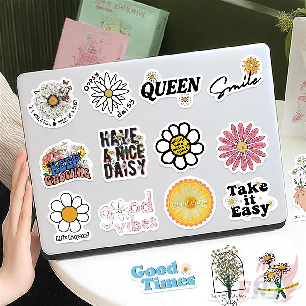 100Pcs/Set Daisy Flowers Healing Slang Stickers DIY Fashion Decals Stickers