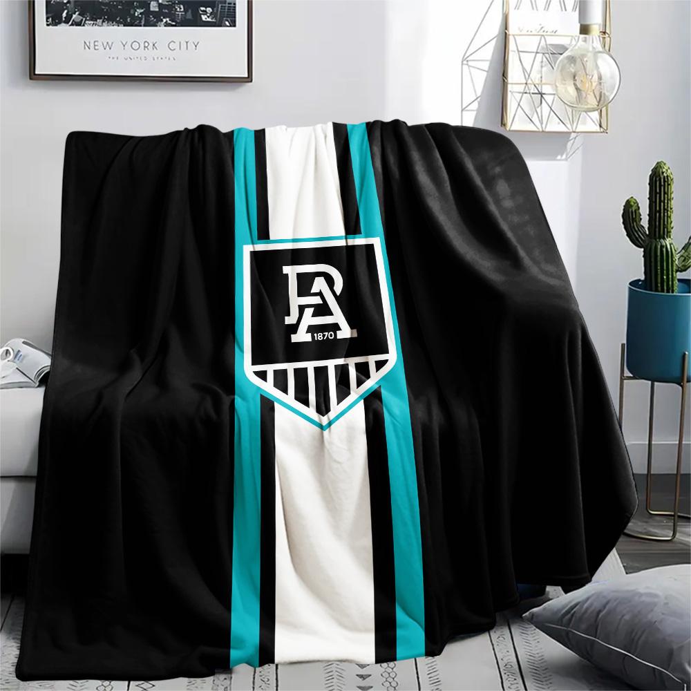 Port Adelaide Print Flannel Blanket, High quality Comfortable for All Seasons, Home Decor, Warmth and Comfort, Perfect for Christmas Gifts