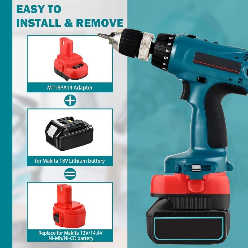 Адаптер аккумулятора для Makita/Dewalt/Milwaukee 18В/20В Li-Ion аккумулятора для преобразования в 12В/14,4В Ni-Mh аккумулятор беспроводных инструментов MT18PA14
