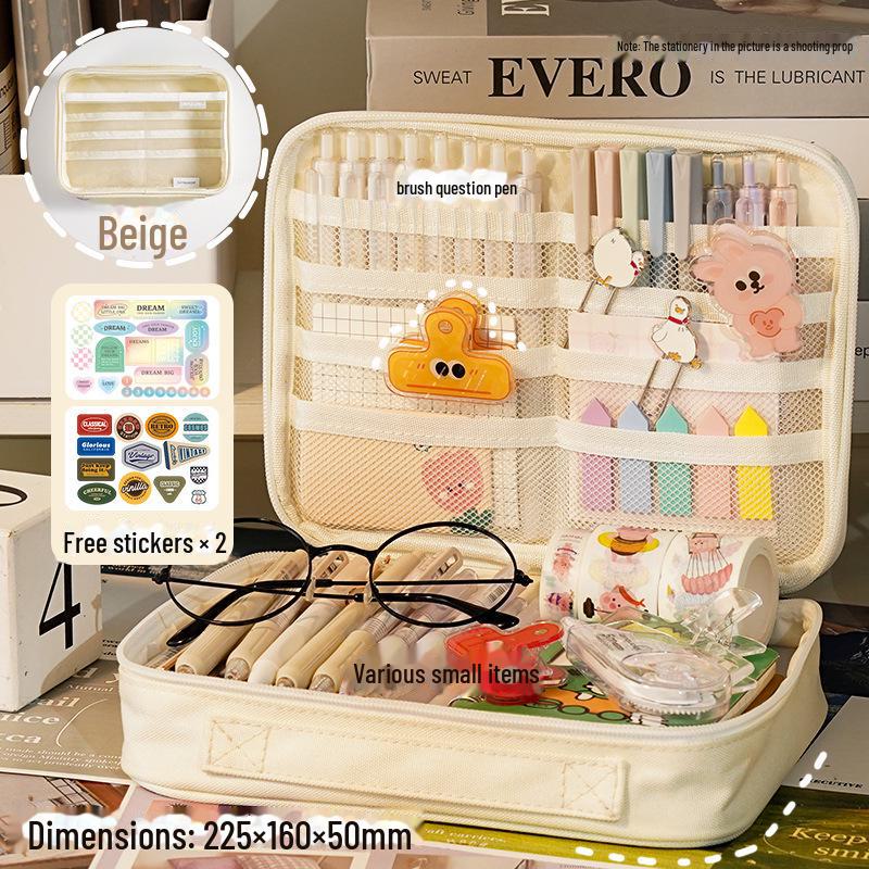 Синий Фруктовый Прозрачный Гигантский Пенал в Японском Стиле - Портативный Органайзер для Школьных Канцелярских Принадлежностей