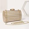 2024 New Pattern Dinner Single Shoulder Bag Satchel High Archives Banquet Hand bag Wallet Striped Acrylic Clutch Bag