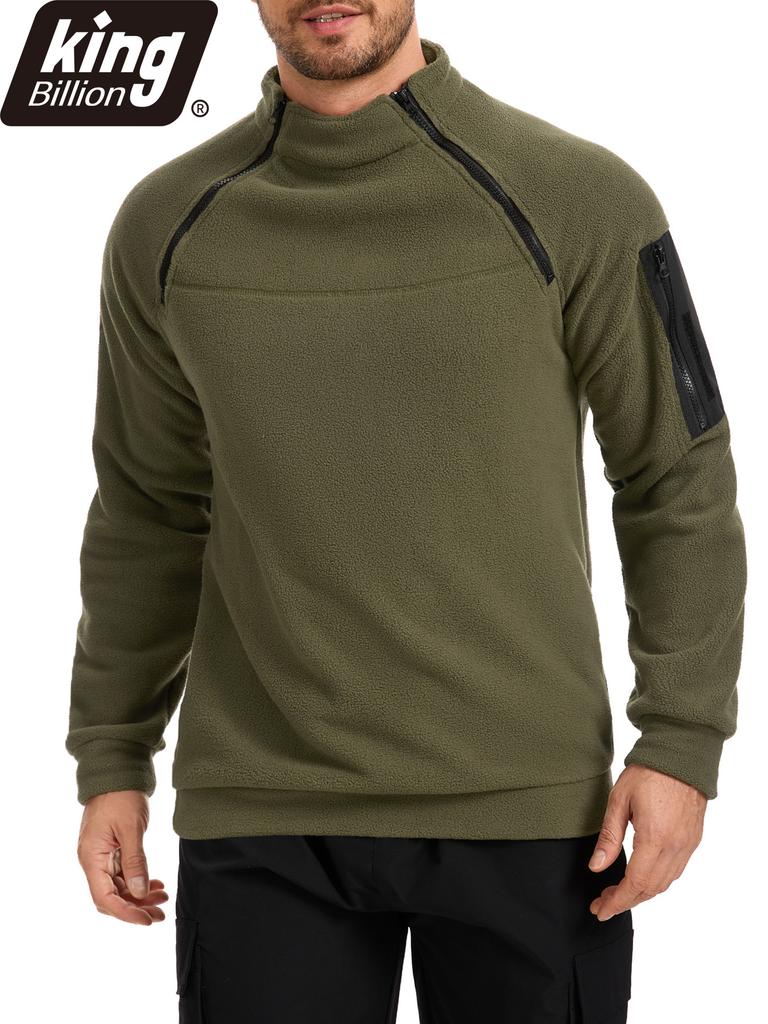 Тактический мужской пуловер с высоким воротником - Осень Зима Утепленный на флисовой подкладке С длинным рукавом Мягкий Удобный Прочный Мужская повседневная толстовка для ежедневной носки