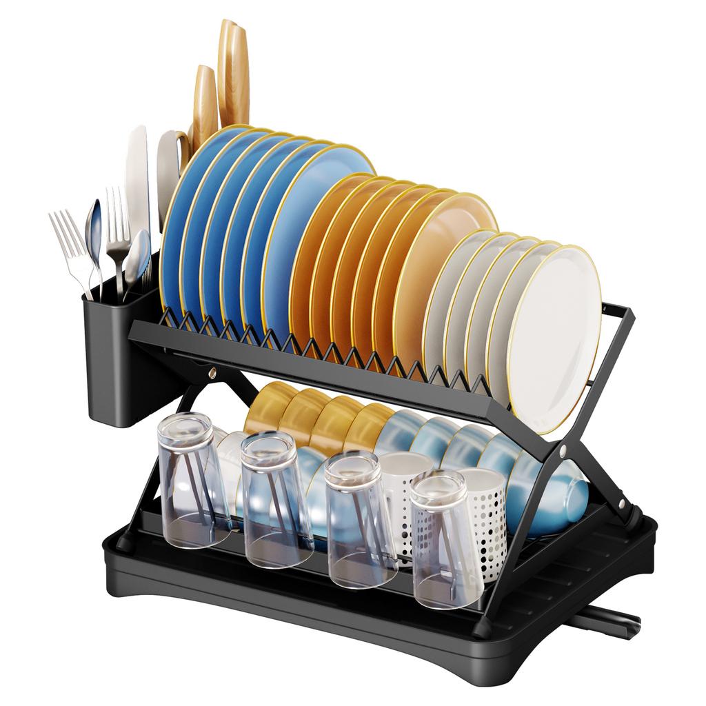 Compact Dish Rack Multifunctional Dish Drying Rack Rustproof Kitchen Dish Drying Rack
