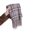 Cashmere Retro Dotted Line Plaid Scarf Men's and Women's Atmosphere Scarf Cold-proof and Warm Shawl