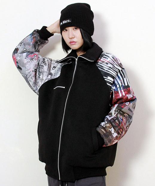 Demarc Graffiti High-Neck Oversized Padded Jumper