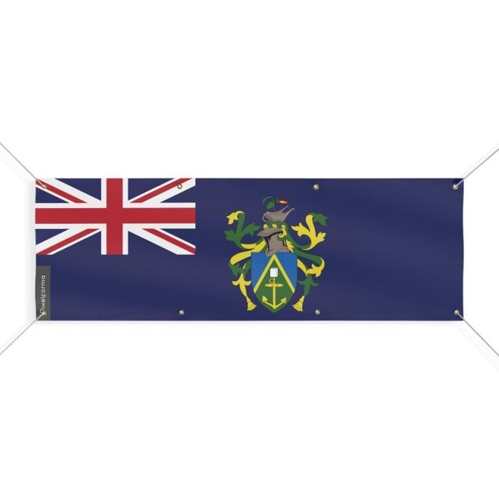 Bannière Drapeau des îles Pitcairn 8 Oeillets 60x180 cm