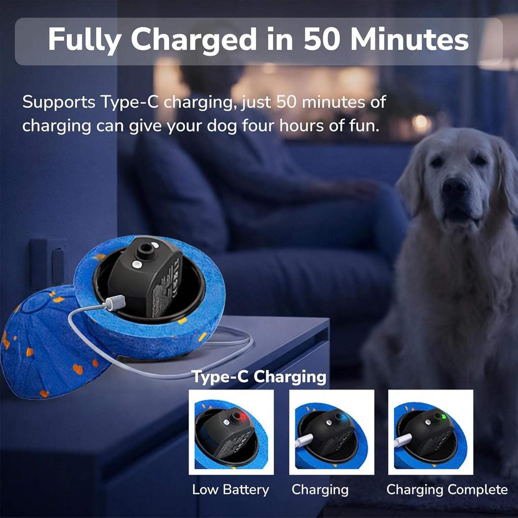 Automatic Moving Rolling Rotating Pet Toy E-TPU Waterproof Smart Interactive Toy Dog Balls for Medium & Large Dogs