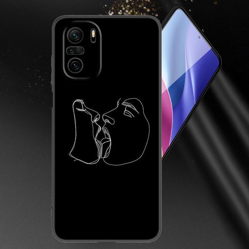 Черный чехол для телефона с изображением любовника и цветов для Xiaomi Mi POCO X3 NFC GT M4 M3 12 11T 10T Pro A3 11 Lite NE 5G 12X 11i F3, мягкий черный чехол