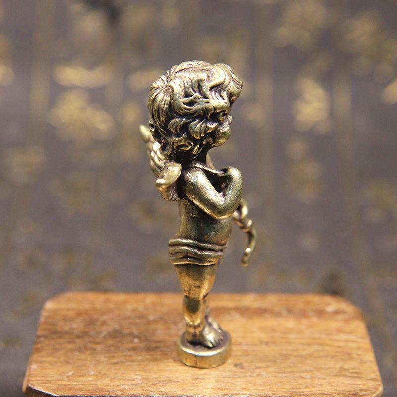 Ретро Медная статуя Купидона, Бог любви, маленькие украшения, латунные фигурки ангелов, настольные украшения, домашний декор, аксессуары для комнаты