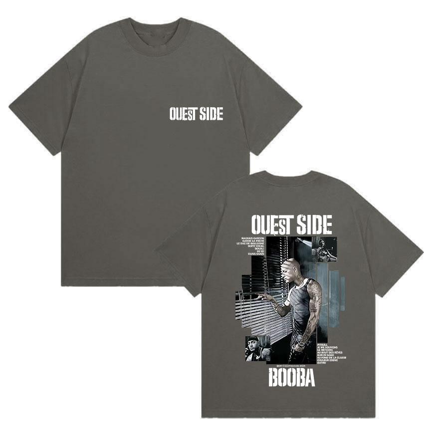 Rapper BOOBA OUEST SIDE Tour 2025 Graphic T Shirt Mens Hip Hop Retro Style Short Sleeve Tshirts 100 Cotton Tshirt Streetwear