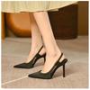 Spring  Brand Women Slingback Sandals Pointed Toe Slip On Thin High Heel Ladies Elegant Pumps Shoes Drss Sandals