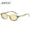 Oval Sunglasses Women Punk Double Color Shades UV400 Retro Men Trending Sun Glasses Clear Lens Frame