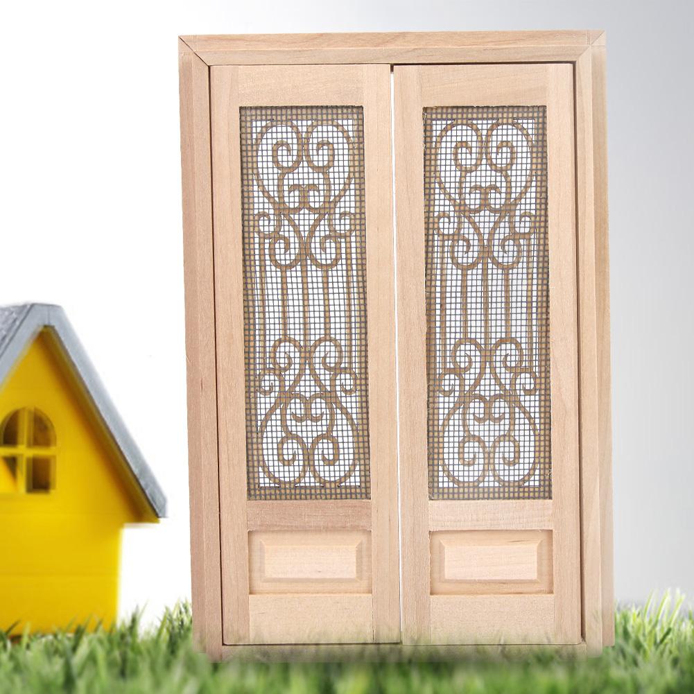 Сделай сам 1: 12 миниатюр кукольных домиков, полые деревянные двери, набор для детей, забавная игрушка, подарок, декор