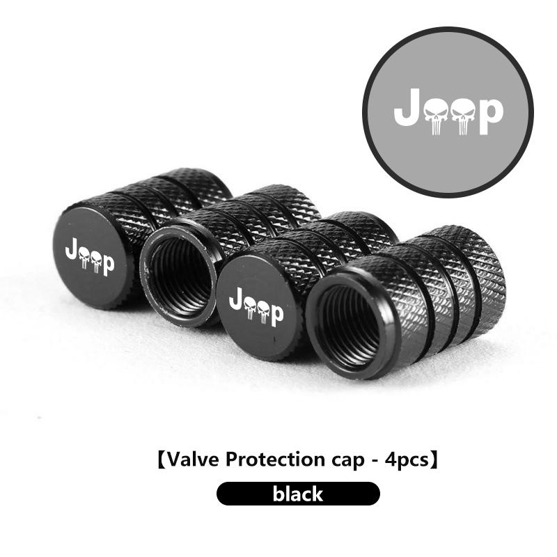 Car Wheel Caps Valve Stem Cap Tire Covers Aluminum Air Valve Tire Accessories For Jeep Compass Renegade Cherokee Wrangler JK LVCZN1