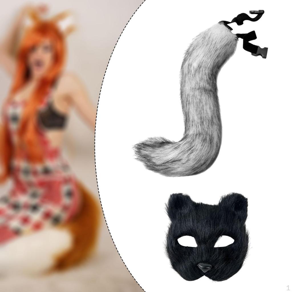 Искусственный кошачий хвост Набор реквизита для украшения Хэллоуина, вечеринки, фестиваля