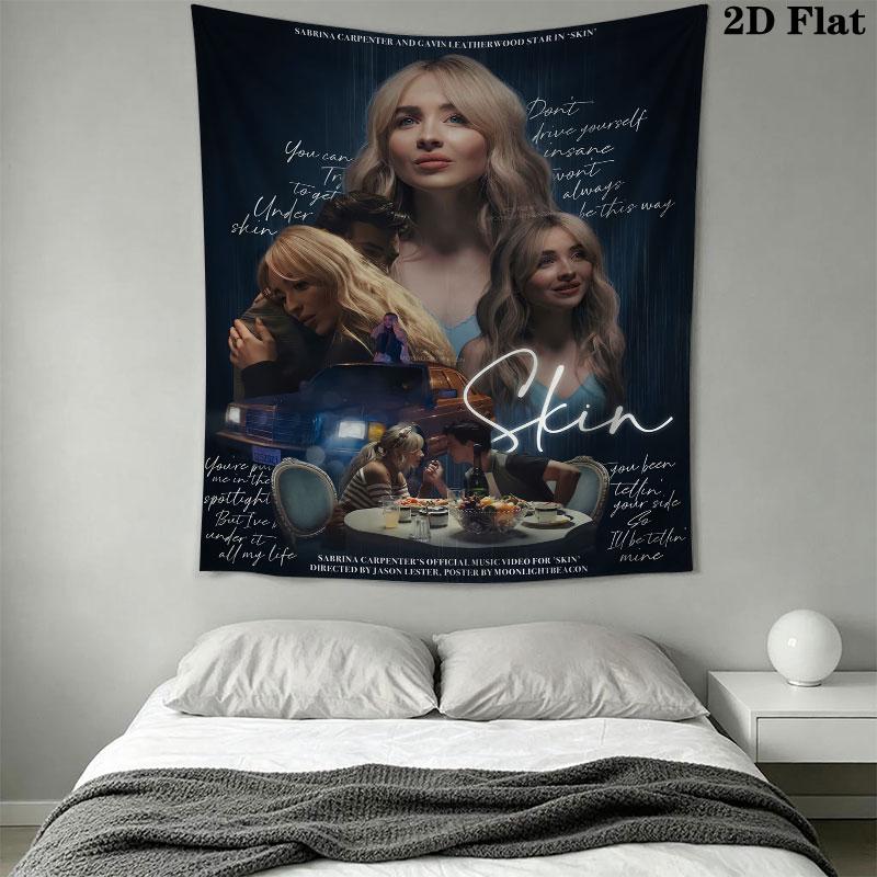 Sabrina Carpenter Rhythm Wall Hanging Printed Fabric Blanket Decorative Tapestries for Bedroom Living Room Home Decor
