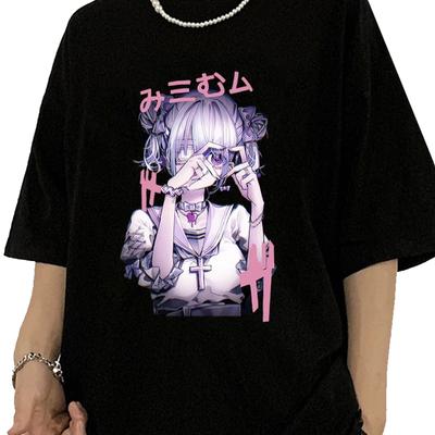 Футболка Kurono Kyou Anime, летняя спортивная беговая футболка с коротким рукавом, модная свободная спортивная футболка в стиле панк Y2K для девочек и женщин, косплей, футболка