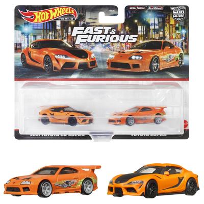 Hot Wheels Premium Набор из 2 машинок Форсаж 2021 Toyota GR Supra/Toyota Supra (От 3 лет и старше) HKF54