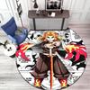 Classic Japanese-style cartoon Demon Slayer round rug, home soft decorative anti-slip yoga mat and chair mat, outdoor floor mat carpet K18