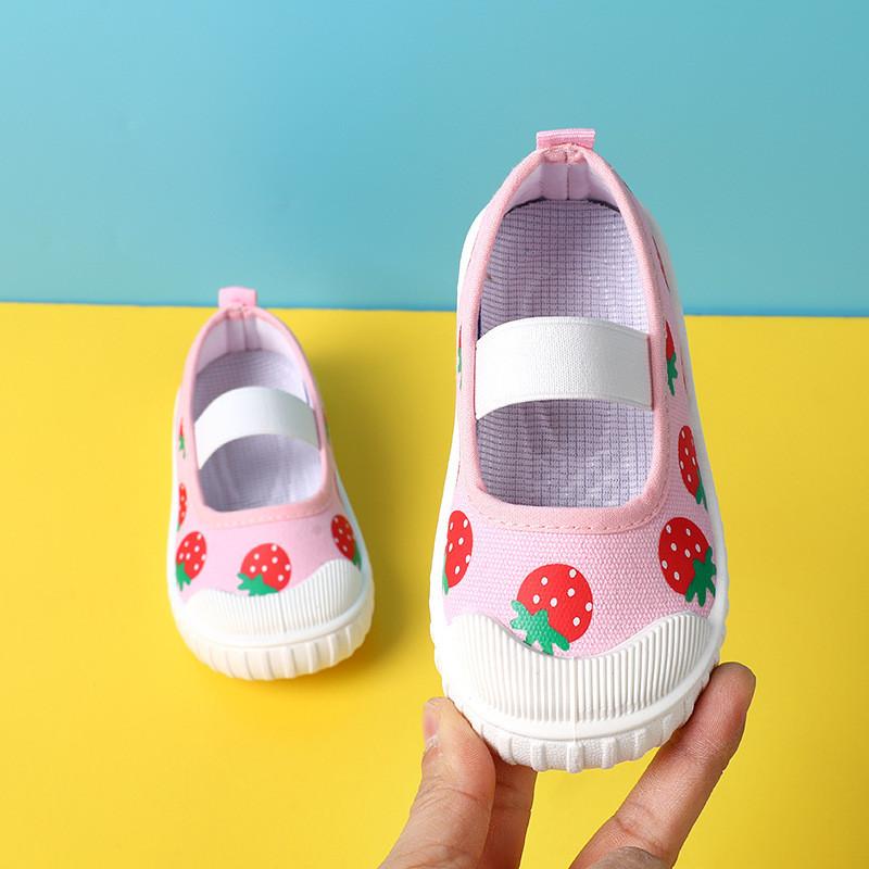 Детсадовские комнатные маленькие белые туфли 2025 весна и осень новые неглубокие на резинке туфли-одинарки на мягкой подошве парусиновые туфли