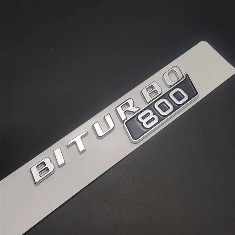 AATB1 Car ABS BITURBO 700 800 900 Logo Side Fender Trunk Body Badge Emblem Decals Sticker For Benz Brabus G Class G700 G800 G900 W463