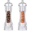 LMETJMA Clear Arcylic Salt Pepper Grinder Mill with Adjustable Coarseness Mills Refillable Sea Salt Pepper Shakers Mill JT133