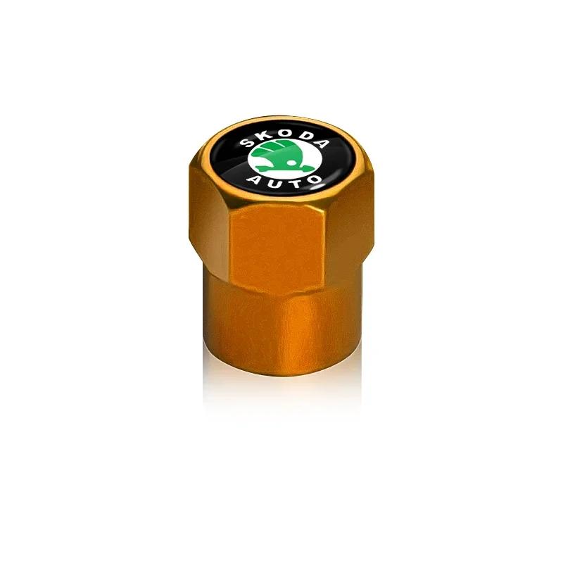 2025 Hot 4pc Car Tire Valve Cover Hexagonal Cap Air Dustproof For Skoda Octavia MK2 MK1 2 3 A5 A7 A8 Karoq Fabia Superb Rapid Ka