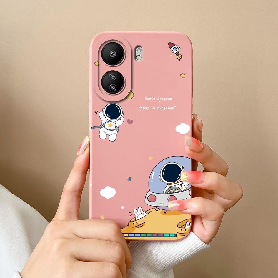 Для Xiaomi Redmi K70 Pro K70E 13C Note 13 Pro + K60 Ultra 13R задняя крышка Роскошный матовый жидкий силикон противоударный защитный бампер для астронавта
