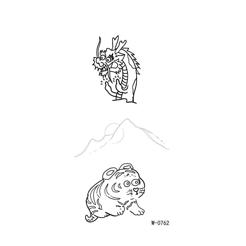 Красочный стикер Мультяшная татуировка Временная водостойкая Анимация Цветок Персонализированный цветок Тату-наклейка на руку