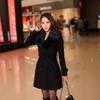 Woolen Women's Coat Korean Version Double-breasted Medium and Long Woolen Coat Fur Collar