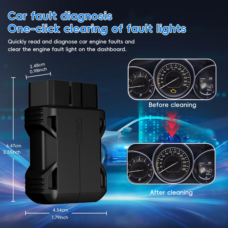 OBD2 Сканер Bluetooth 5.0 Автомобильный Диагностический Сканер для iOS iPhone Android Проверка и Сброс Индикатора «Check Engine» OBD II Считыватель Кодов