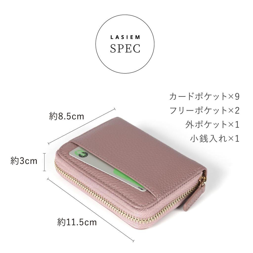 LASIEM Compact Mini Genuine Easy To Store Large Coin Pink Women's Wallet, Leather, Bills, Bi-fold Design, Accordion-Free, Anti-Skimming, Capacity,