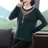 New Women's Top Spring and Autumn Base Shirt for Women Korean Loose Lace Shirt Middle-aged Mother's Long-sleeved Shirt