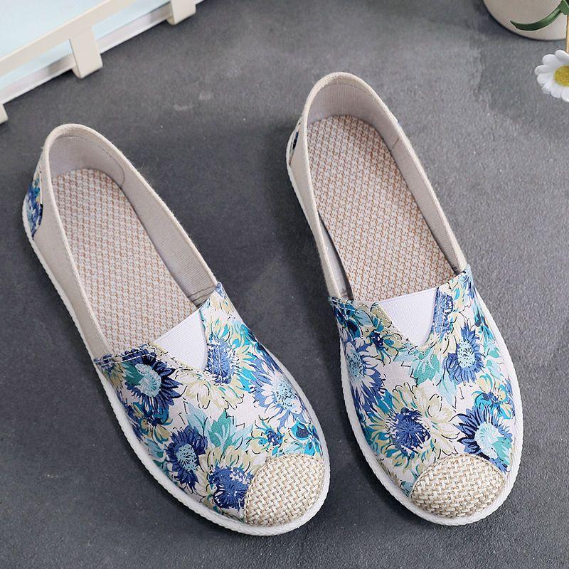 Универсальная парусиновая женская обувь 2024 года, новые туфли из ткани с плоской подошвой, мягкая подошва, легкие повседневные дышащие туфли для рыбалки, теннис