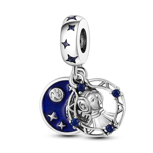 Звездная коллекция, подвески, бусины, серебро 925 пробы, солнце, звезды, луна, висячие подвески, подходят для оригинальных ювелирных изделий, браслета, ожерелья