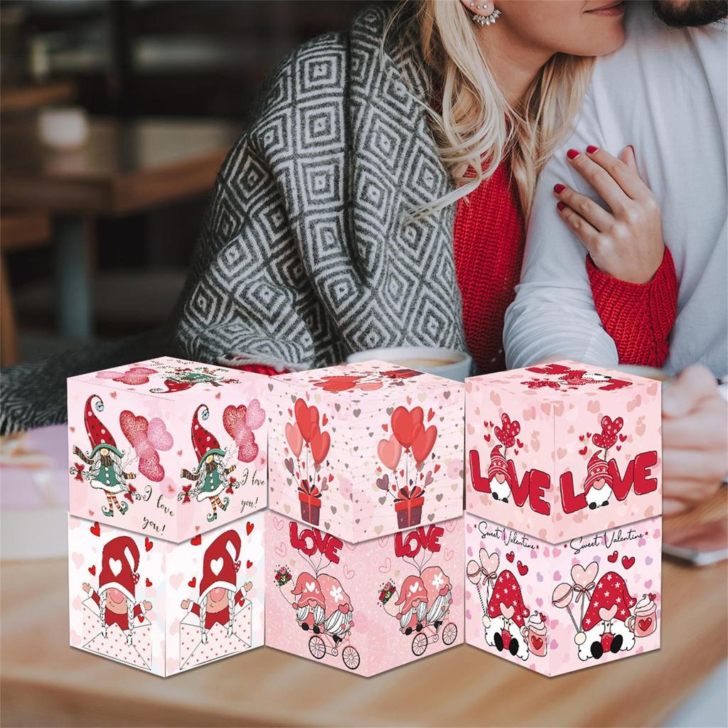 6 шт. Подарочная коробка с украшением ко Дню святого Валентина. Креативная коробка для конфет ко Дню святого Валентина.