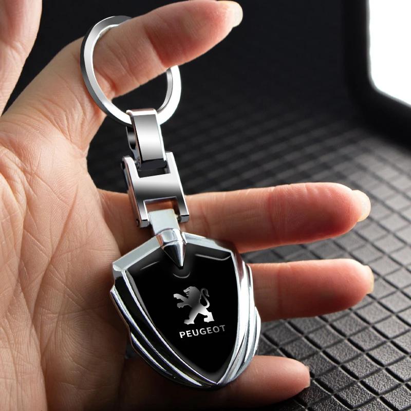 1pcs 3D Metal Car Styling Keychain Key Chain Ring Key Holder For Peugeot 206 208 306 307 308 407 408 508 2008 3008 Accessories