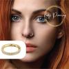 KODY PIERCING 14K Yellow Gold Clicker Ring Encrusted with White Crystals