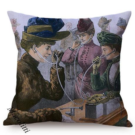 Ballet Girls Oil Painting Art Home Decoration Sofa Pillow Case Sexy Woman Portrait Impressionism Painting Style Cushion Cover