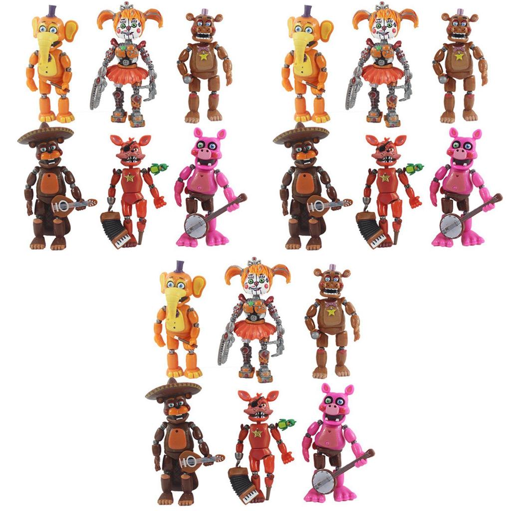 Коллекционный набор из 6 светящихся фигурок Five Nights At Freddy's с подвижными частями