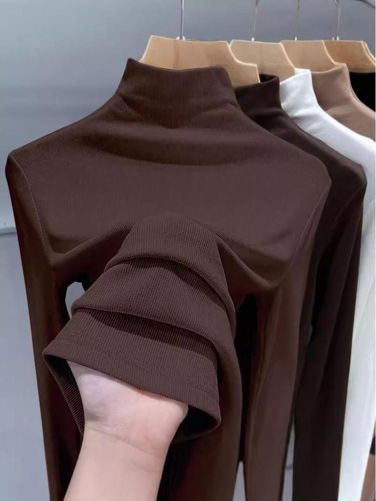 Женский топ-базовый слой из Дралона с полувысоким воротом, согревающий и стройнящий для осени/зимы