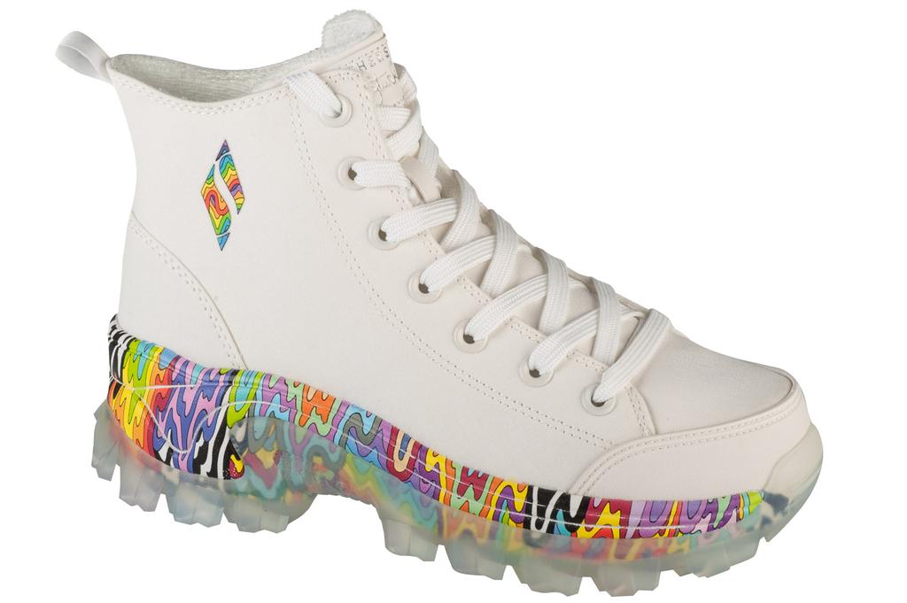 Skechers Jen Stark: Hi-Ryze - See-Thru Drip, Womens White Sneakers